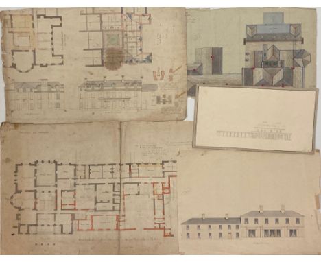 A large Set of Original Architectural Plans Courtown House, Co. Wexford: A set of over fifty Architectural Drawings of variou