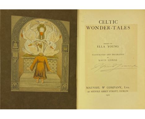 Signed by Maud Gonne with an Original Sketch Young (Ella) Celtic Wonder Tales, Illustrated by Maud Gonne (four colour plates 