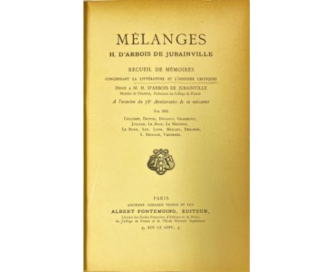 Celtic Studies: Dottin, Collinet, &amp; others, Melanges H'Arbois de Jubainvilla, Recueil de Memoires concernant la litteratu