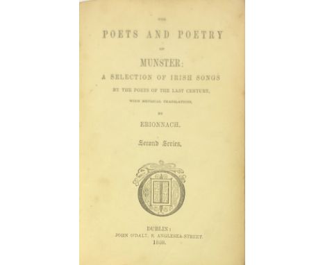 With Poetical Translation by the late James Clarence ManganO'Daly (John) The Poets and Poetry of Munster: A selection of Iris