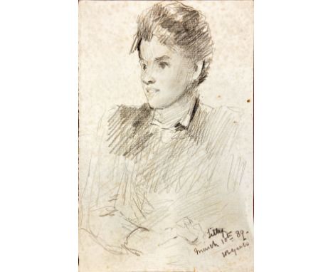 The Yeats GirlsYeats (John Butler) RHA (1839-1922) An attractive small pencil portrait of his daughter, Lilly, signed and dat