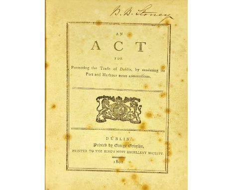 B.B. Stoney, Engineer, His CopyDublin Port: A Collection of Acts relating to Dublin Port and Harbour, enacted during Reign of