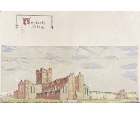 Architectural Drawings of Dunbrody AbbeyKelly (John) Architect: A set of five very attractive coloured ink Drawings of the ru