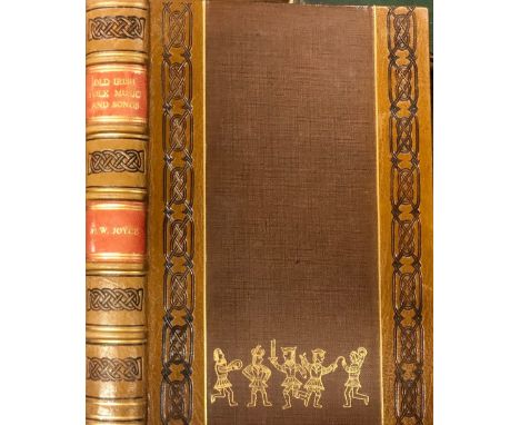In fine Celtic Designed Binding by Des BreenJoyce (P.W.) Old Irish Folk Music and Songs, 4to D. 1909 First Edn. Thus., hf. ti