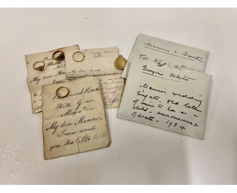 White  Family.  A collection of items relating to the family of Cottie (White) Yeats, including:-A  gold locket enclosing a p