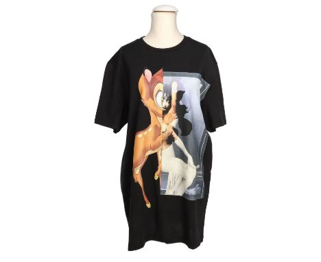 GIVENCHY T-Shirt "BAMBI PRINT SHIRT", Gr. XS. 100% Baumwolle in Schwarz, Front mit Motivteilung. Bambi-Print. Sehr guter Erha