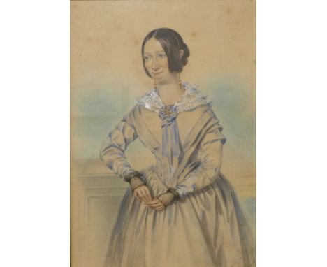English School (19th Century), portrait of a lady, watercolour, 33 x 22cms, framed