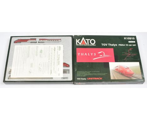 Kato N Gauge Ref. 10910 TGV Thalys PBKA 10 Car Train Pack Containing 1x Power Car, 1x Dummy Car, 8x Articulated Coaches, 6x p