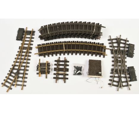 LGB G Scale collection of unboxed track and accessories to include Ref. L12260 Double Slip (Electric), 1x L116050 Radius 3 Ri