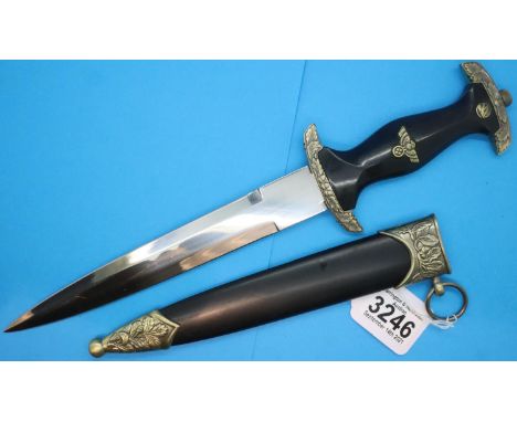 Third Reich NSKK reproduction presentation dagger and scabbard. P&amp;P Group 2 (£18+VAT for the first lot and £3+VAT for sub