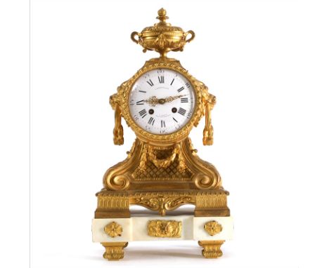 A Fine Ormolou & Naxos Marble French Mantle Clock signed LASSALLE PARIS c1850 - H50cm