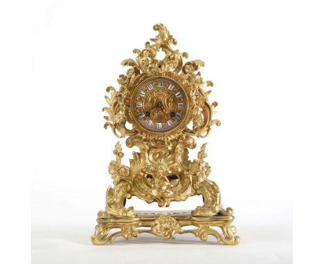 A Fine Rococo Ormolou French Mantle Clock ROBIN PARIS c1860 - H35cm