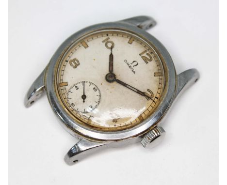 A WWII era Indian Civil Service Omega, circa 1940, ref. 2165-A, cal. 26.5T3, stainless steel case, diam. 31mm, signed white d