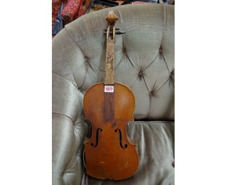 An antique Continental viola, with 15½ inch back, labelled 'Breton, Brevete, de S.A.R.M.'.