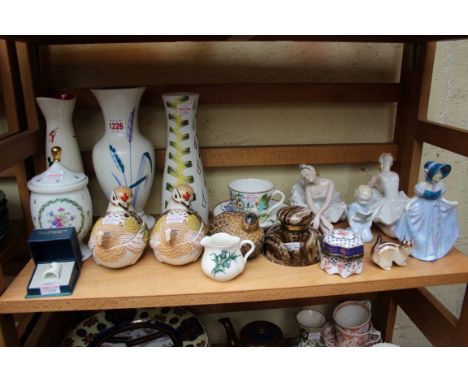 A collection of English and Continental pottery and porcelain, to include: a Wade ballet vase; and a 1950s Radford vase. 