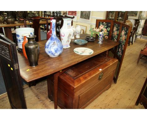 A vintage Dalescraft afromosia wood dining table, 179cm long. 