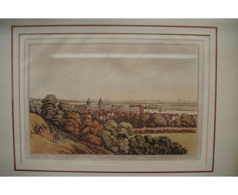 After J. Farington, 'View of Greenwich & up the river', lithograph, I.22 x33cm; together with two etchings; and another.   