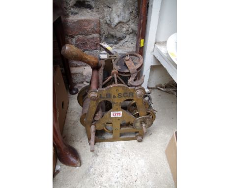 A London, Brighton & South Coast Railway turret clock, inscribed 'LB & SCR 761'.    Condition Report:  Weight and pendulum pr