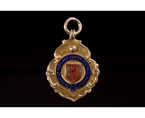 1939 EAST OF SCOTLAND JUNIOR FOOTBALL ASSOCIATION MEDAL, the obverse with red enamel lion rampant motif and 'East of Scotland