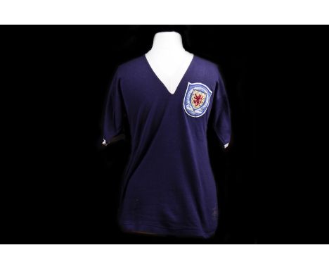 1955 SCOTTISH INTERNATIONAL JERSEY, match worn by Tommy Gemmell (of St Mirren FC) in his two only international matches, with