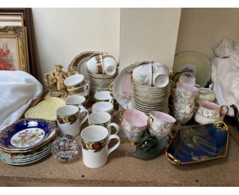 A Royal Albert Braemar pattern part teaset together with a Royal Standard part teaset, other part teasets, a Carltonware dish