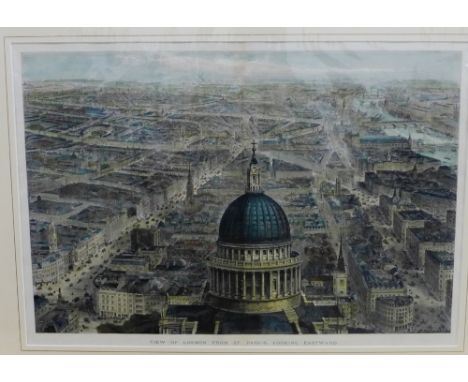 View of London From St Paul's, Looking Eastward, a coloured print by J Sulman for the Illustrated News, 50 x 35cm 