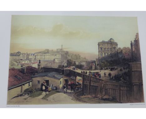 A quantity of unframed reproduction 'Edinburgh Castle from the Mound' coloured prints (a lot) 