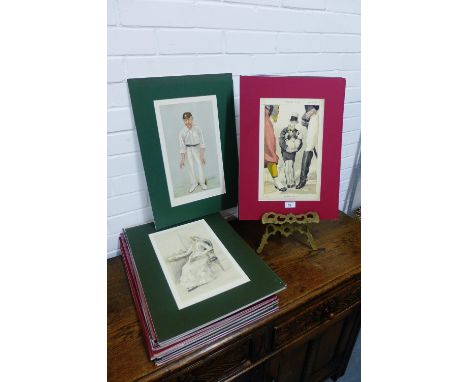 A carton containing a quantity of Vanity Fair coloured prints, all in mounts (approx 38)  
