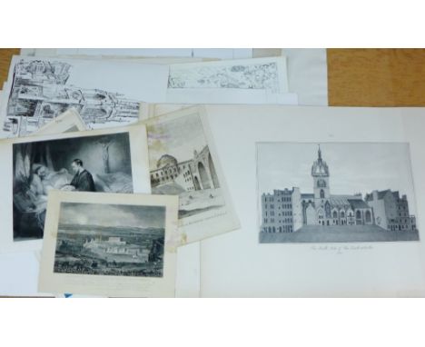 A quantity of unframed engraved prints and others, etc. (a lot) 