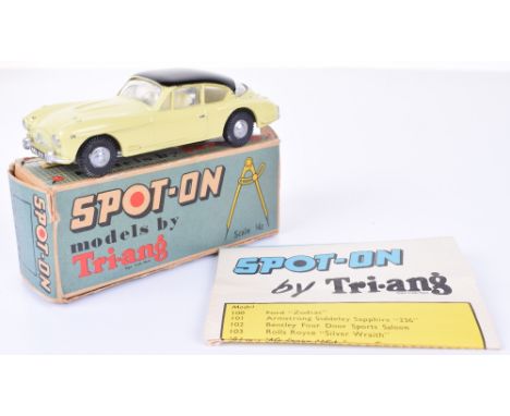 Triang Spot-on 112 Jensen 541 lemon body, black roof, cream interior, in good condition,a few paint chips, , with correct col