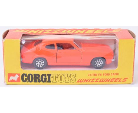 Corgi Toys 311 Whizzwheels 3-Litre V.6.Ford Capri, fluorescent orange, black interior, whizzwheels, model is in mint original