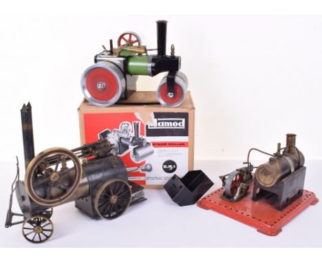 A live steam model of a Portable Steam engine, probably English late 19th century, brass, copper and metal model, boiler with