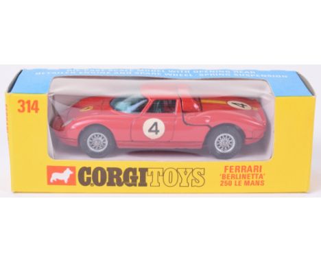 Corgi Toys 314 Ferrari Berlinetta 250 le mans, red body, wire wheels, model is in mint original condition, Corgi model club l