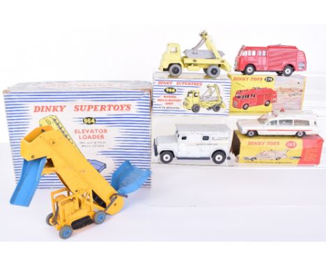 Five Dinky Toys, Boxed 263 Superior Criterion Ambulance, with patient & stretcher, in excellent condition, box is poor, 276 A