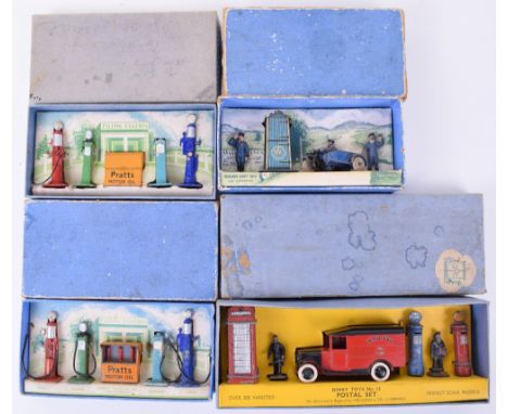Dinky (pre-war) four Gift sets including No.43 RAC set, with RAC box, Motor Cycle patrol and two guides, in blue box with inn