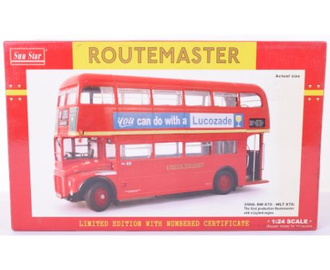 Sun Star 1:24 scale 2908: RM 870-WLT 870: The first production Routemaster with a Leyland engine diecast model, red with deta