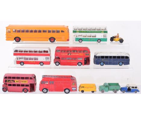 Quantity Of Playworn Dinky Toys, including: 44b AA Motorcycle patrol, Dublo Dinky, 064 Austin Lorry, 067 Austin Taxi, 071 VW 