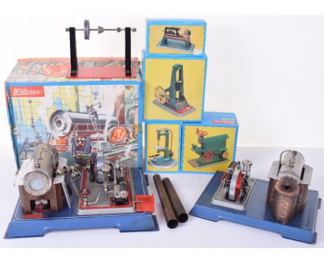 Wilesco D16 Steam engine, another and accessories, boxed D16 steam engine with mounted boiler, single cylinder, spoked flywhe