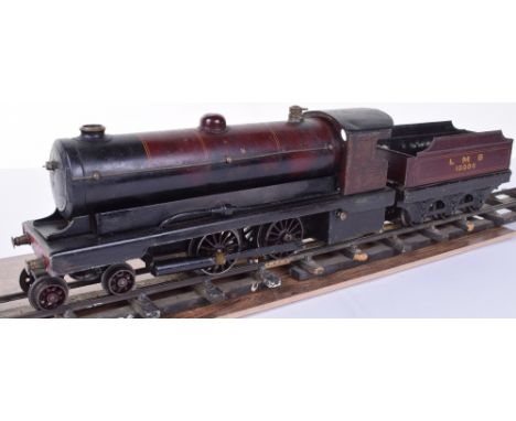 Bowman 0 gauge live steam 4-4-0 locomotive and LMS 13000 tender, model 234 locomotive and 250 tender in maroon lined livery, 