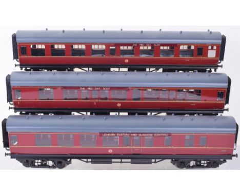 ACE trains 0 gauge BR Mark 1 Passenger coach set, three coach set in BR maroon livery, The Mid Day Scot and London (Euston) –
