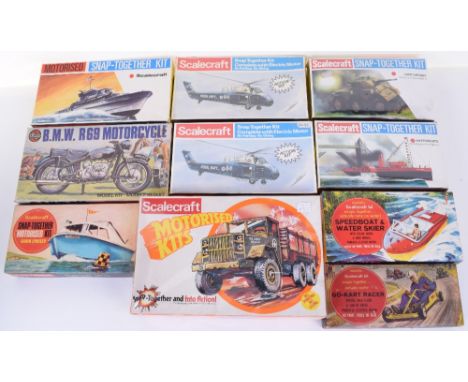 Quantity of Scalecraft Model Kits, including Cabin Cruiser, Go Kart Racer, Speedboat & water skier, Royal Navy M.T.B. 2 x Wes