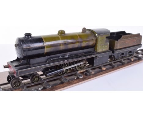 Bowman 0 gauge live steam 4-4-0 locomotive and Southern 453 tender, model 234 locomotive and 250 tender in green lined livery