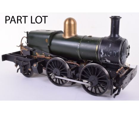 5in Gauge part built Winson kit model of a Great Western 14xx class 0-4-2 tank engine, assembled main frame, wheels, boiler, 