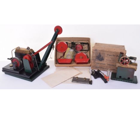 Denphil Product (South Africa) Stationary Steam engine crane model, model stationary steam engine with brass boiler, single c