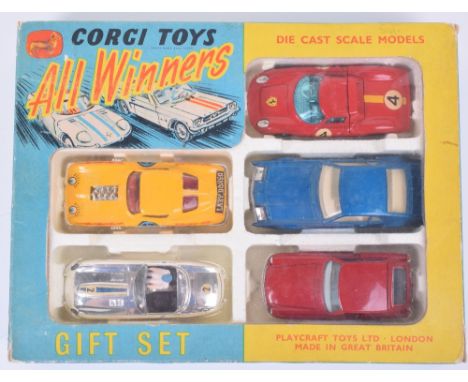 Scarce Corgi Toys All Winners Gift Set 46, contents: 264 Oldsmobile Toronado, metallic dark blue body, cream interior, cast w
