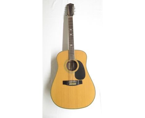 Harmony Model no. H 6860-12, 12 string acoustic guitar, lacking 1 string (Victor Brox collection) 