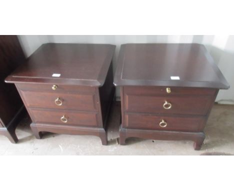 Stag Minstrel chest of two long and three short over two  long drawers, on bracket feet, W82cm D47cm H113cm and a pair of sim