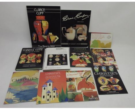 Collection of books relating to Clarice Cliff, Susie Copper by Bryn Youds, Christie's Clarice Cliff auction catalogues, aucti