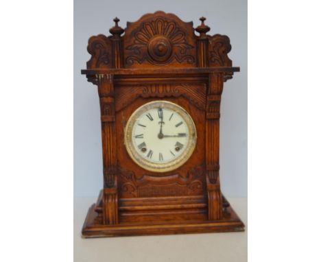 American oak cased mantel clock by Ansonia New York (Working)