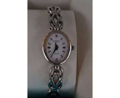 Ladies silver Rotary wristwatch boxed &amp; working